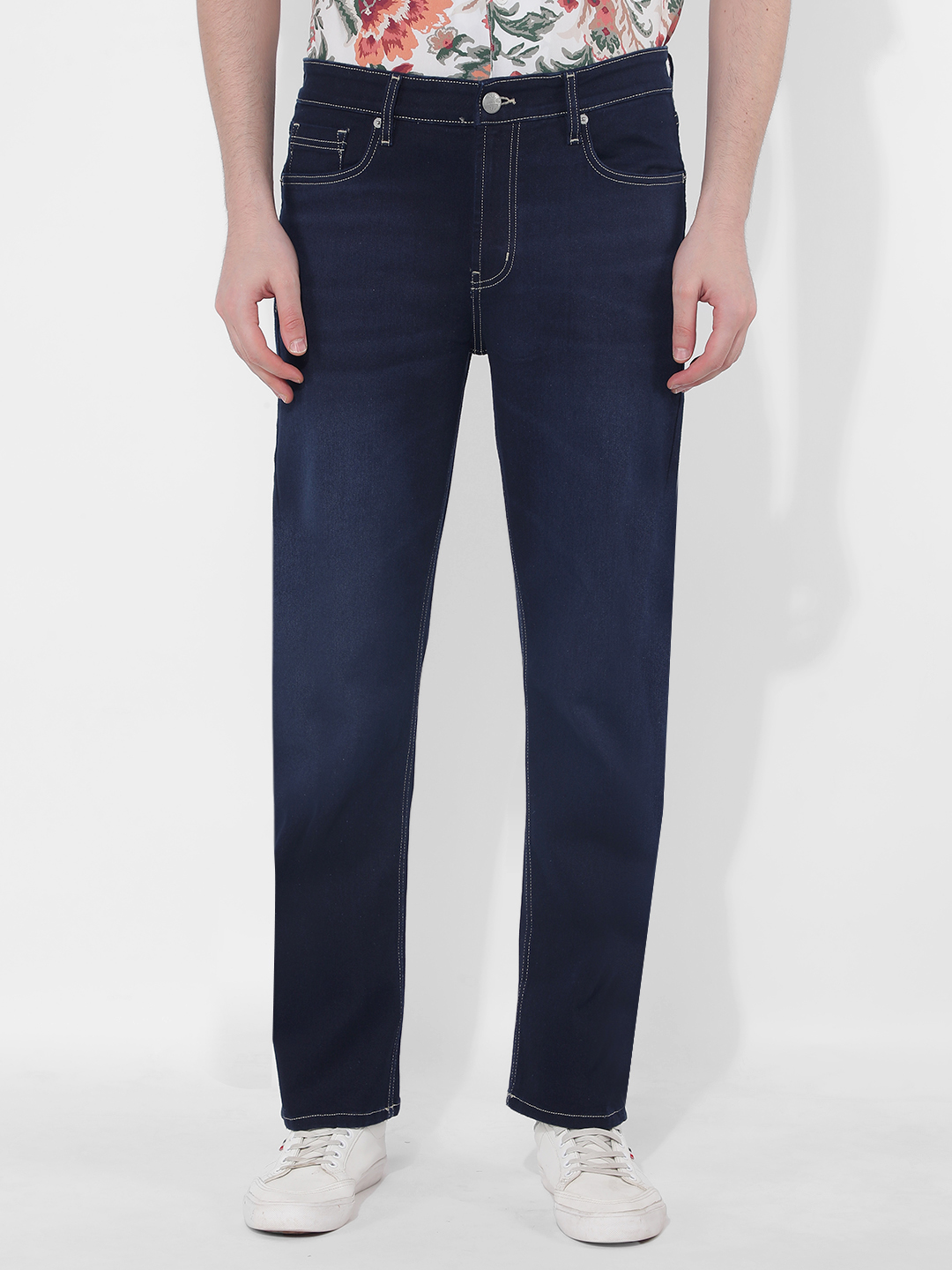 Numero Uno Men Solid Dark Blue Jeans